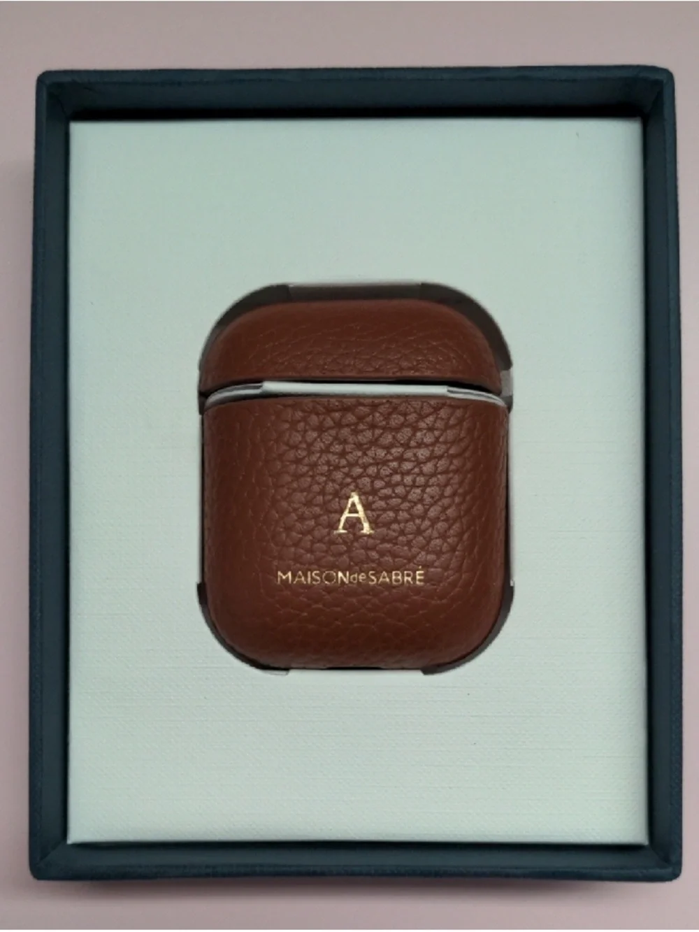 Maison de Sabre Leather AirPods Case - Walnut Brown